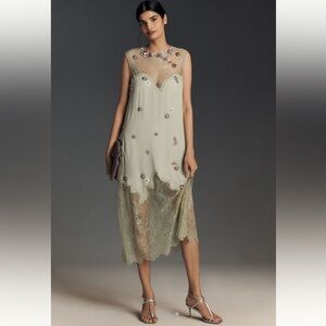 Forever That Girl Floral Appliqué Sleeveless MIDI Dress